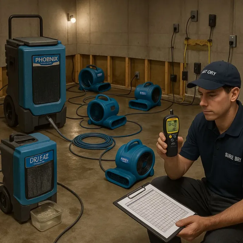 Structural Drying and Dehumidification process in Warwick, RI